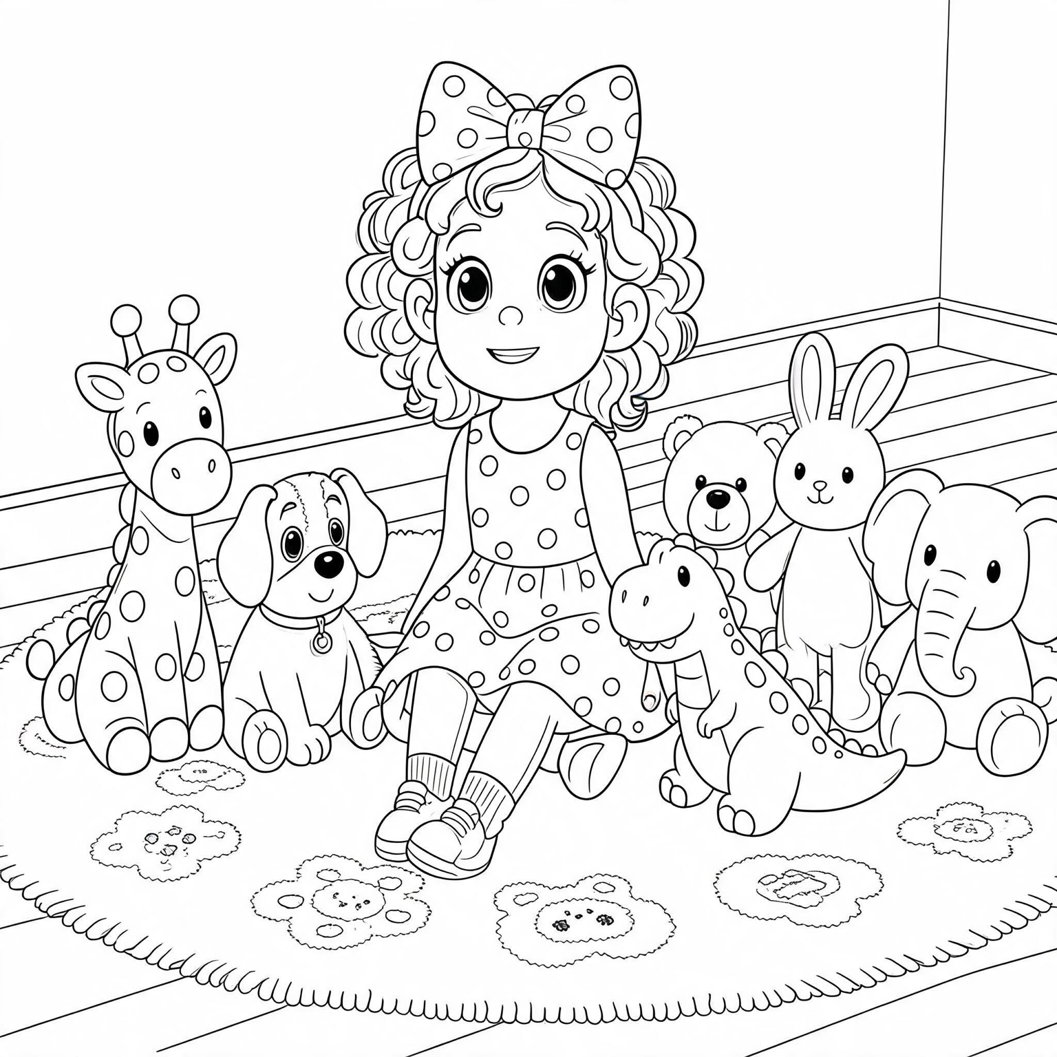 Dottie and the Snuggle Squad coloring page